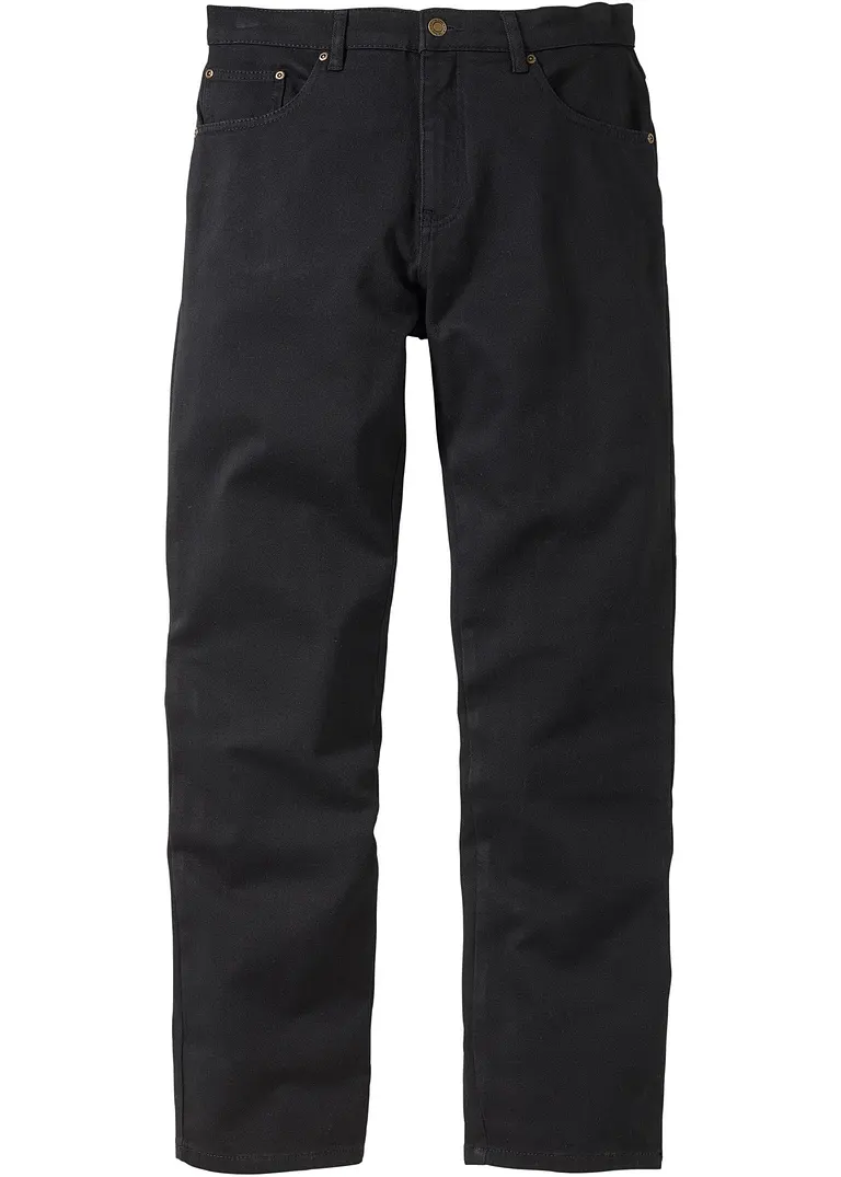Loose Fit Stretch-Jeans, Straight in schwarz von vorne - bonprix