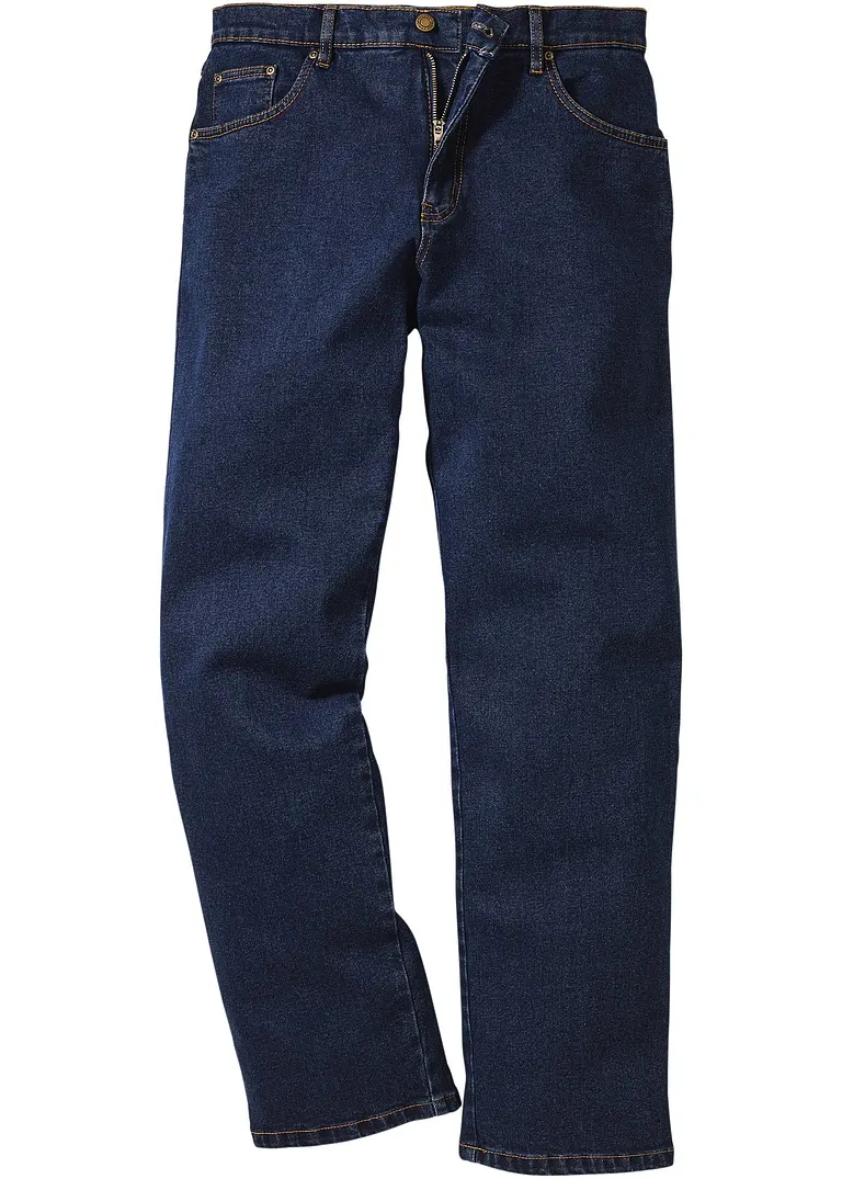 Loose Fit Stretch-Jeans, Straight in blau von vorne - bonprix