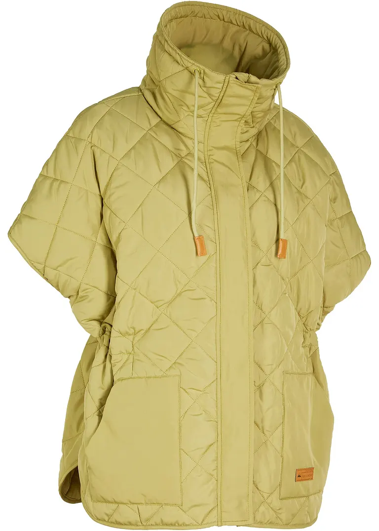 Oversize Funktions-Steppweste, wasserabweisend in grün von vorne - bonprix