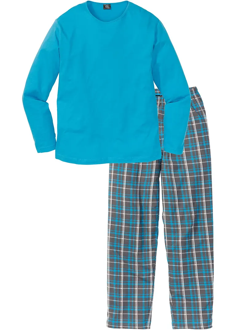 Pyjama in grau von vorne - bonprix