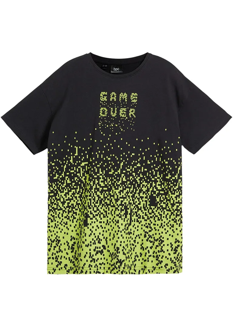 T-Shirt aus reiner Bio-Baumwolle in schwarz von vorne - bonprix