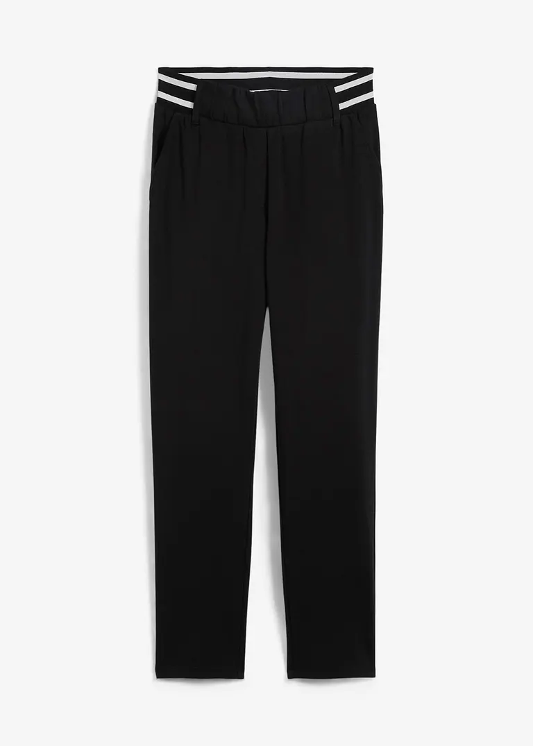 Hose aus reiner Bio-Baumwolle in schwarz von vorne - bonprix