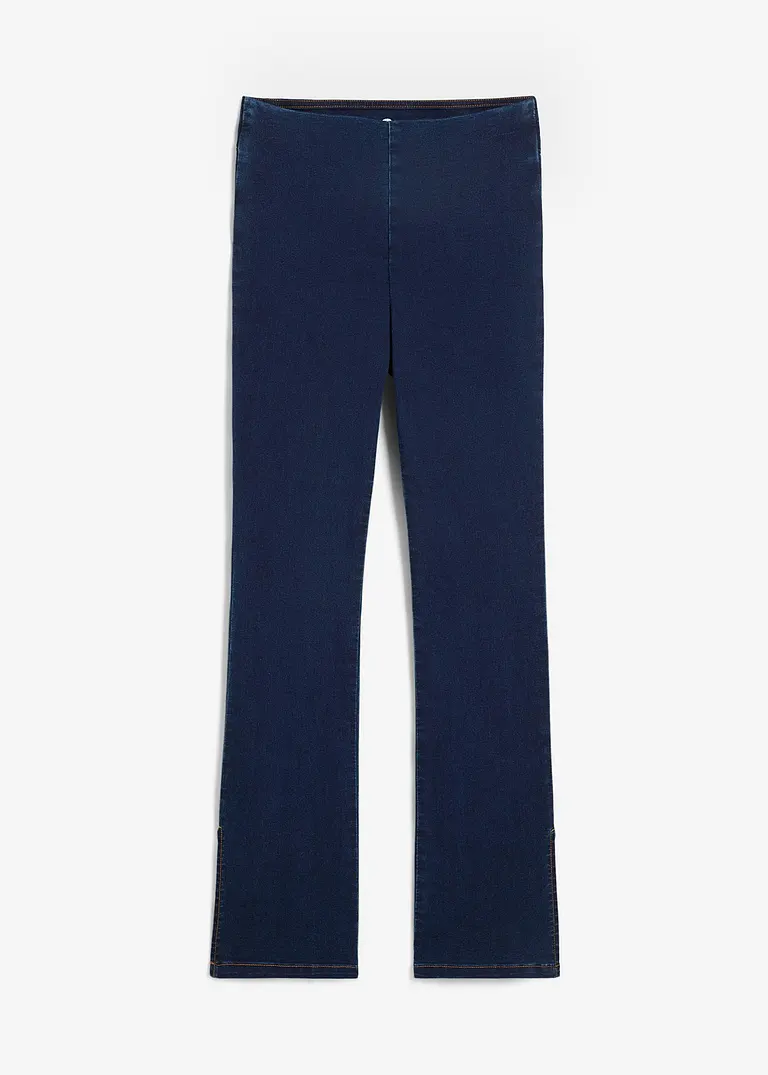 Flared Jeggings High Waist, Stretch in blau von vorne - John Baner JEANSWEAR