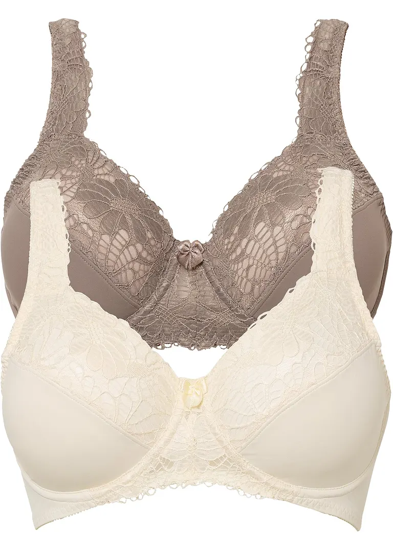 Minimizer BH mit Bügel (2er Pack) in beige von vorne - bonprix