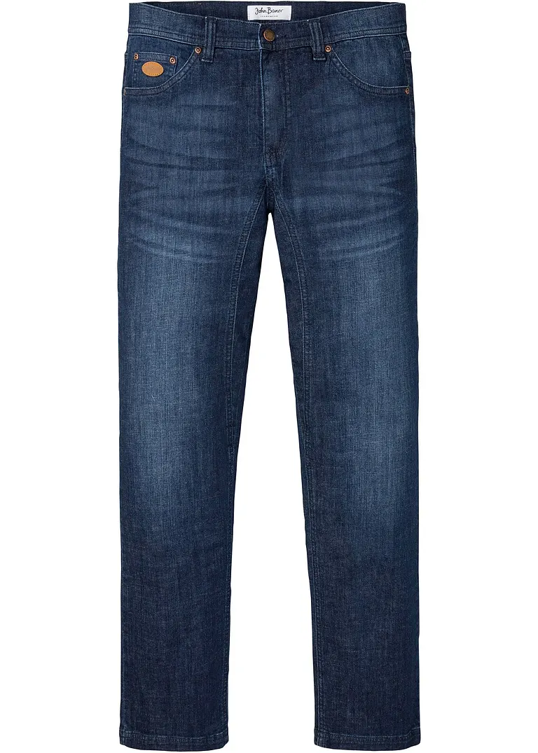 Classic Fit Stretch-Jeans mit verstärktem Schritt, Tapered in blau von vorne - bonprix