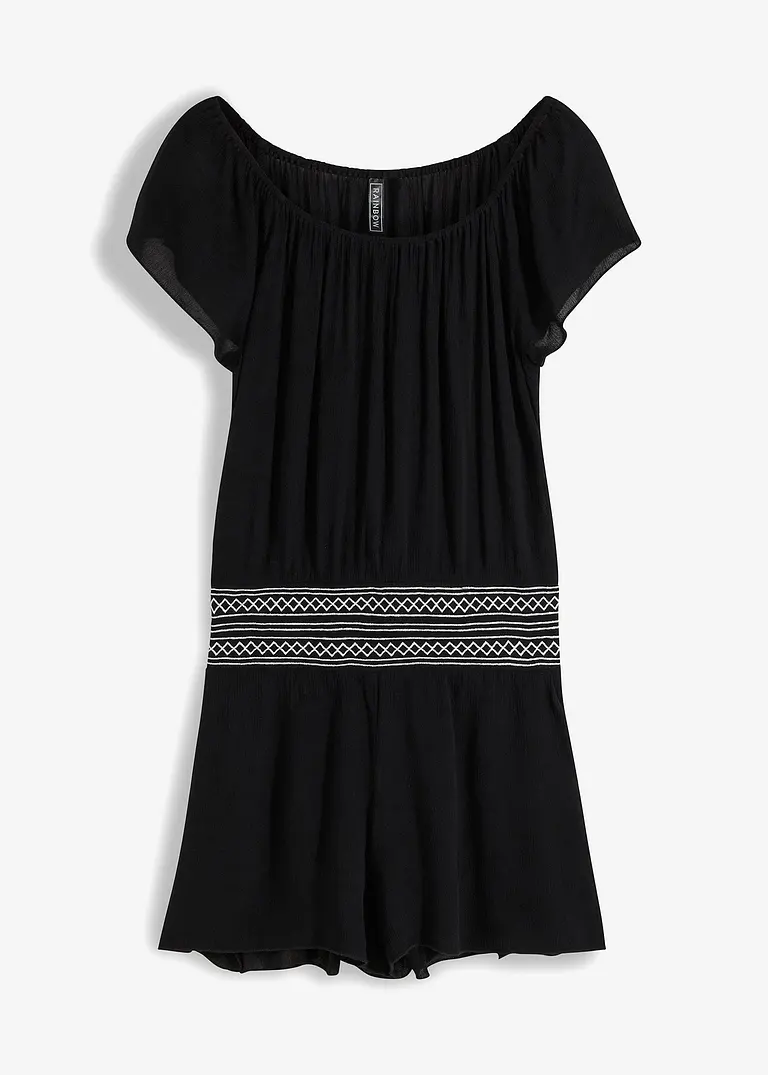 Jumpsuit in schwarz von vorne - bonprix