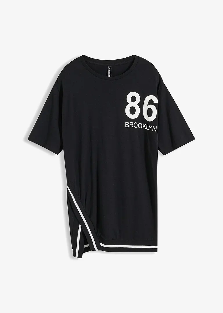 Oversize-Shirt aus softem Viskose-Mix in schwarz von vorne - bonprix