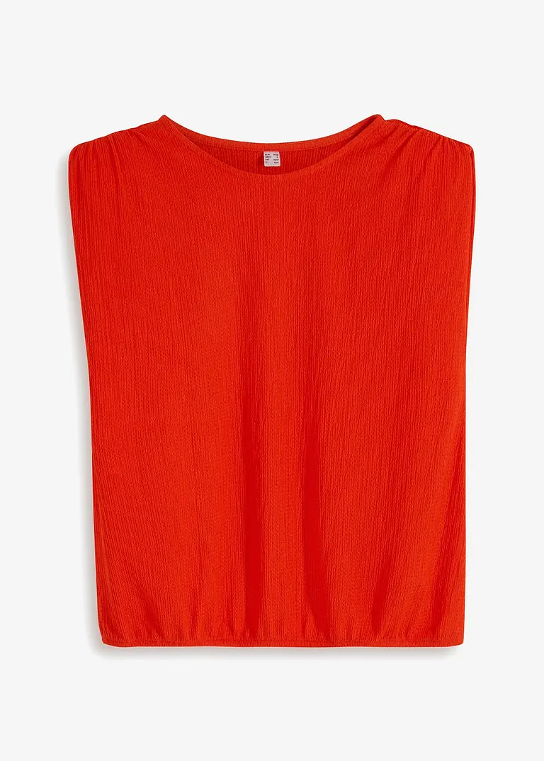 Jerseycrepe-Top mit Schulterpolster in orange von vorne - BODYFLIRT