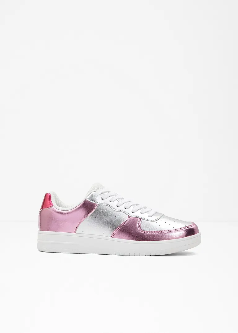 Plateau Sneaker in rosa von vorne - bonprix