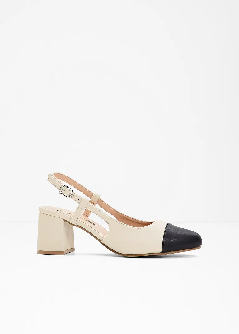 Sling Pumps in beige von vorne - bonprix