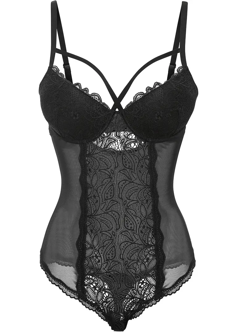 Stringbody in schwarz von vorne - BODYFLIRT