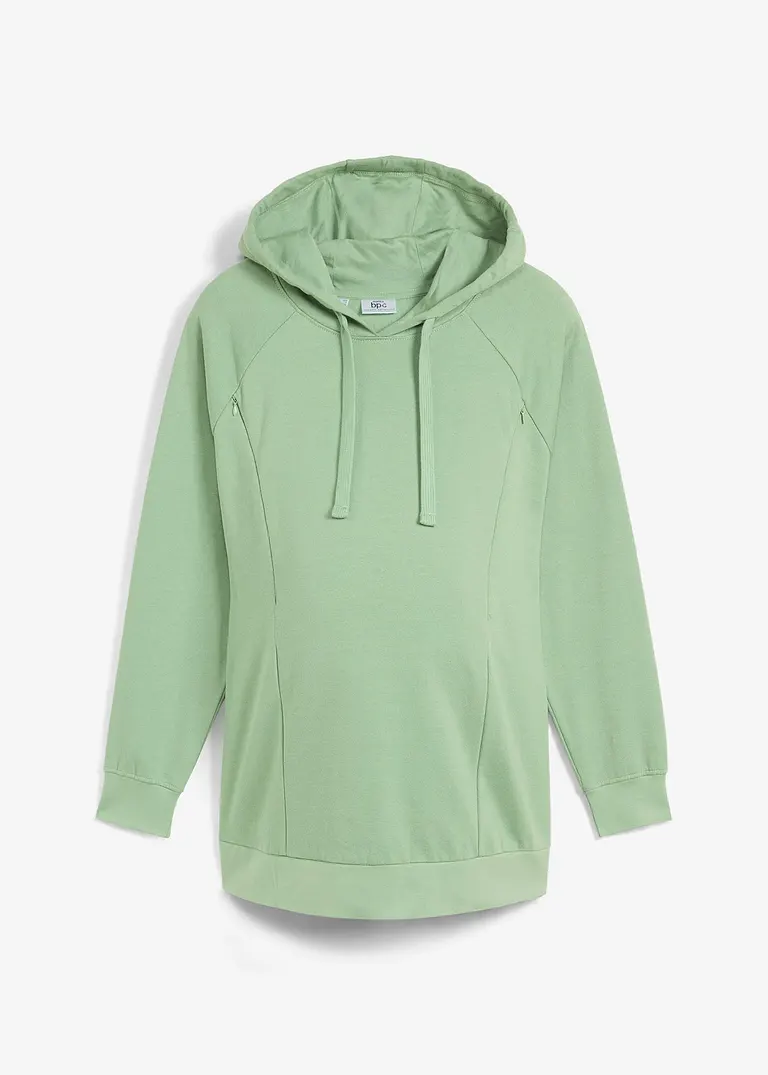 Umstands-Sweatshirt / Still-Sweatshirt mit Bio-Baumwolle in grün von vorne - bonprix