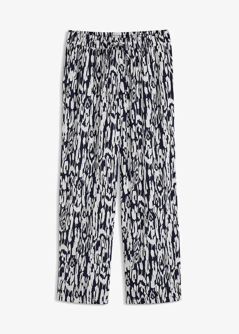 Schlupfhose aus fließender Viskose in blau von vorne - bonprix