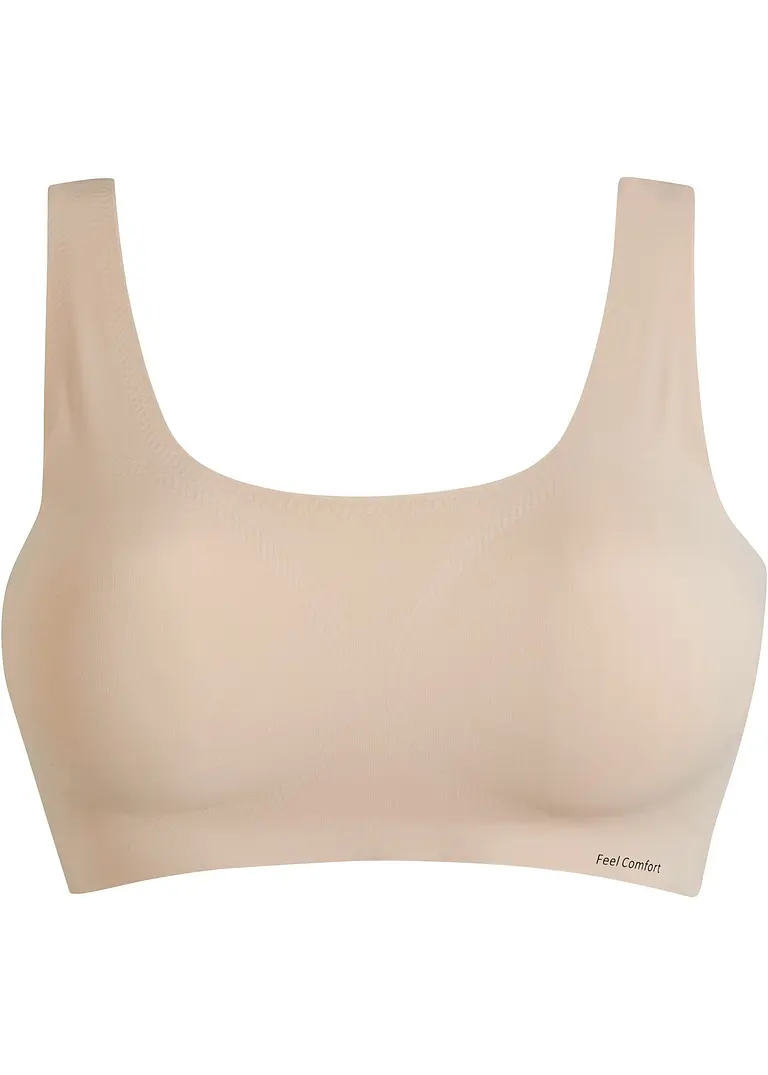 Feel Comfort Lasercut Bustier in beige von vorne - bpc bonprix collection