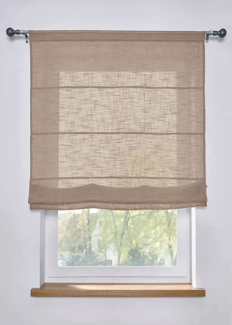 Faltrollo Leinen-Optik in beige - bpc living bonprix collection