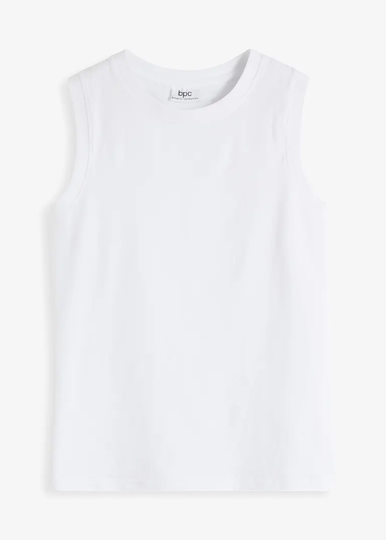 Tanktop mit reiner Bio-Baumwolle in weiß von vorne - bonprix