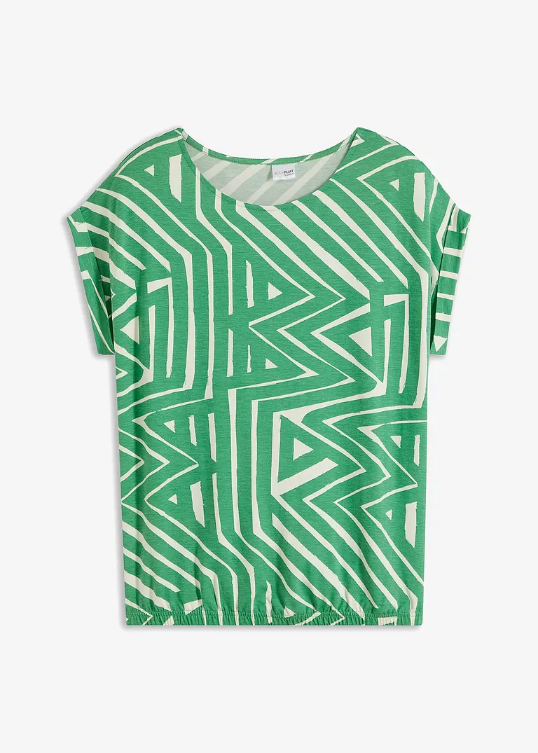 Bedrucktes Oversize-Shirt in grün von vorne - BODYFLIRT