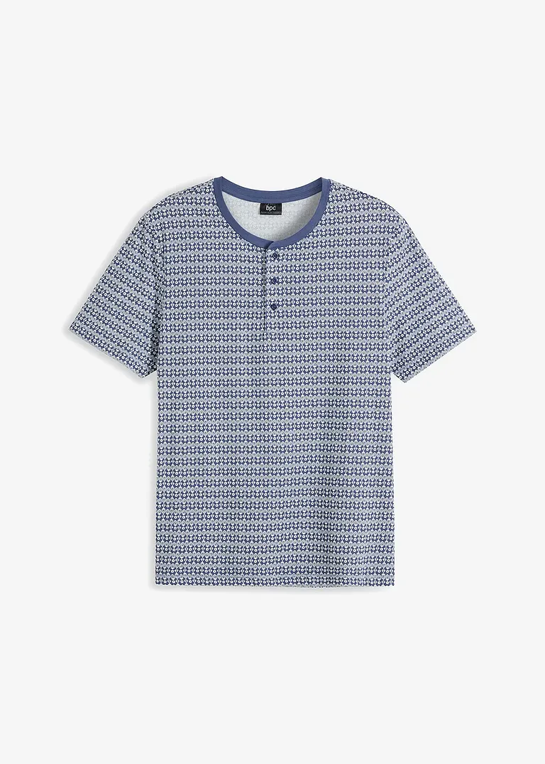 bpc bonprix collection Henleyshirt, Kurzarm aus Bio Baumwolle mit Minimaldruck