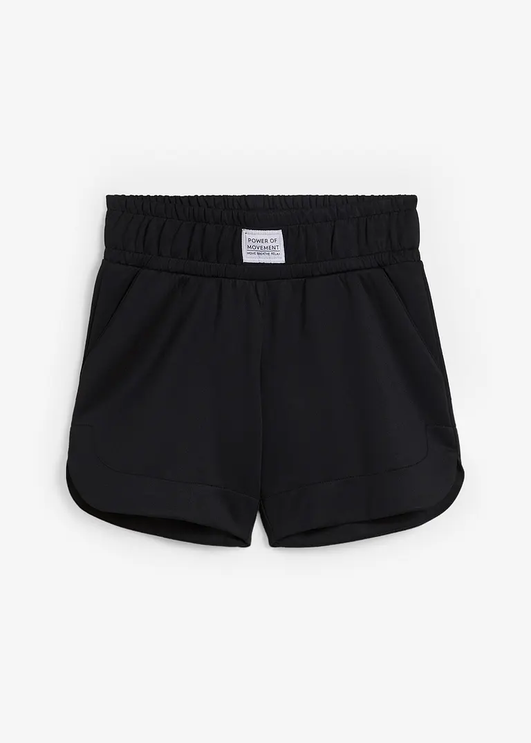 Sweat-Shorts, schnelltrocknend in schwarz von vorne - bpc bonprix collection