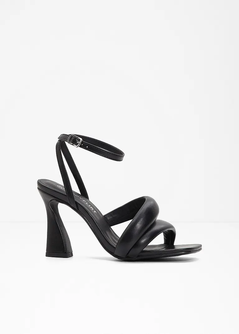 Sandalette in schwarz von vorne - BODYFLIRT