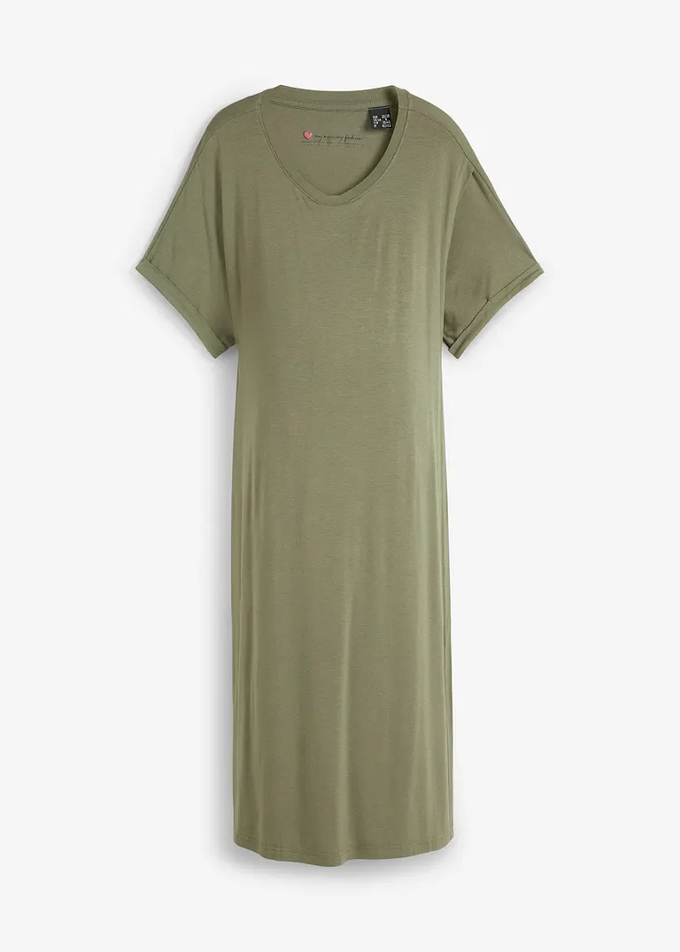 Shirt-Umstandskleid/ Shirt-Stillkleid in grün von vorne - bpc bonprix collection