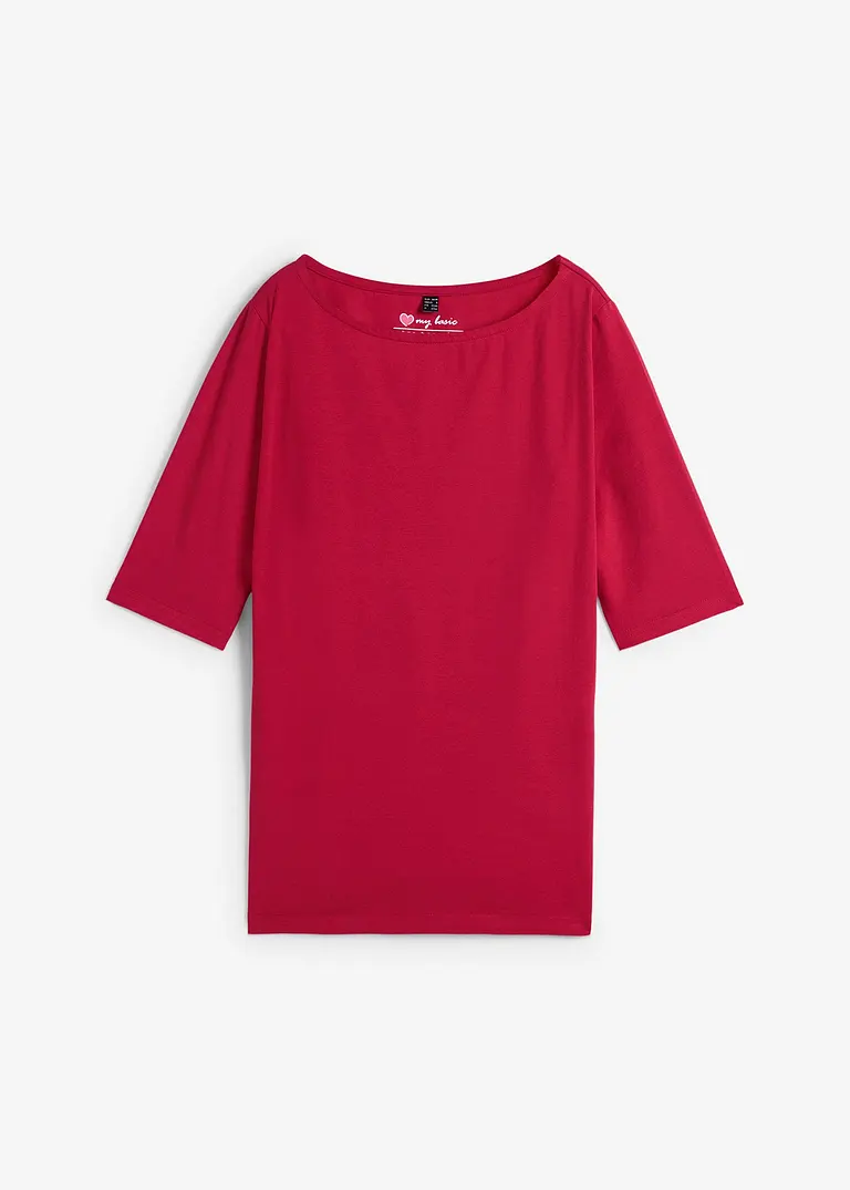 U-Boot-Ausschnitt-Shirt in rot von vorne - bonprix