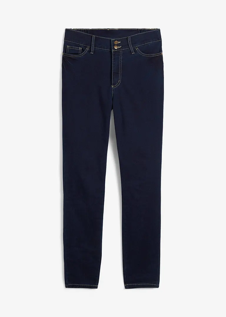 Super-Stretch-Highwaist-Jeans in blau von vorne - bonprix