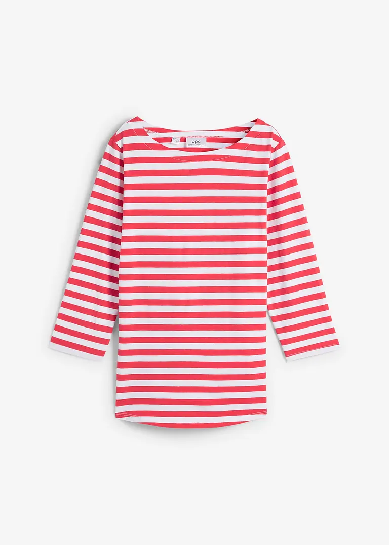 3/4 Shirt mit U-Boot-Ausschnitt in rot von vorne - bonprix