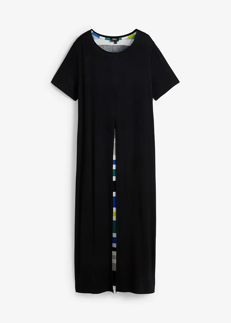 Jerseykleid aus softem Viskose-Mix in schwarz von vorne - bonprix