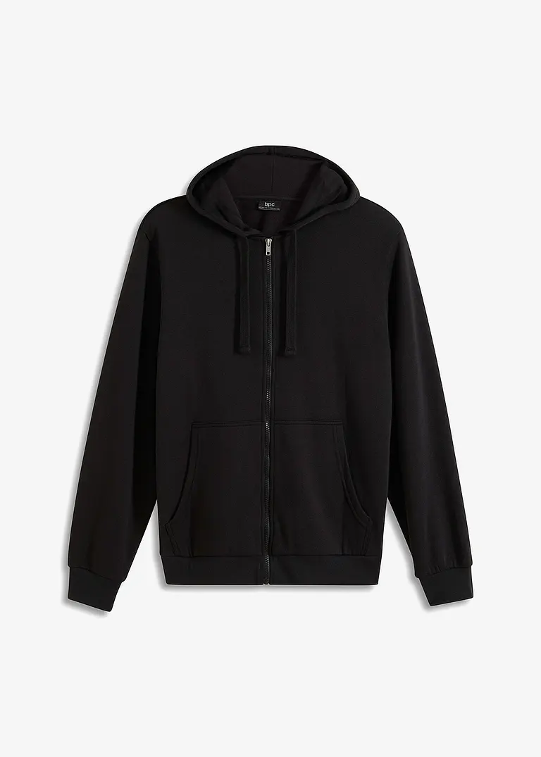 Kapuzen-Sweatjacke in schwarz von vorne - bonprix