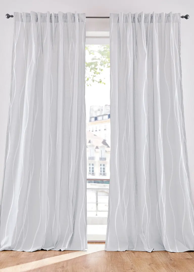 Vorhang mit Wellenmuster (1er Pack) in weiß - bpc living bonprix collection