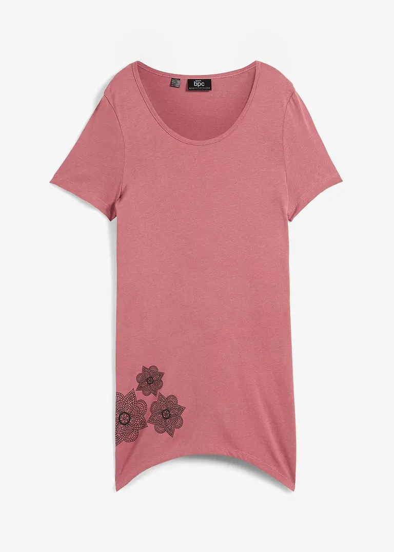 T-Shirt, kurzarm in lila von vorne - bonprix