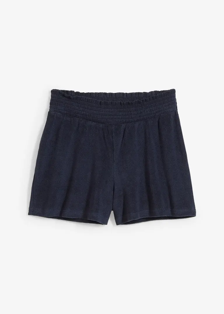 Frottee-Shorts in blau von vorne - bonprix