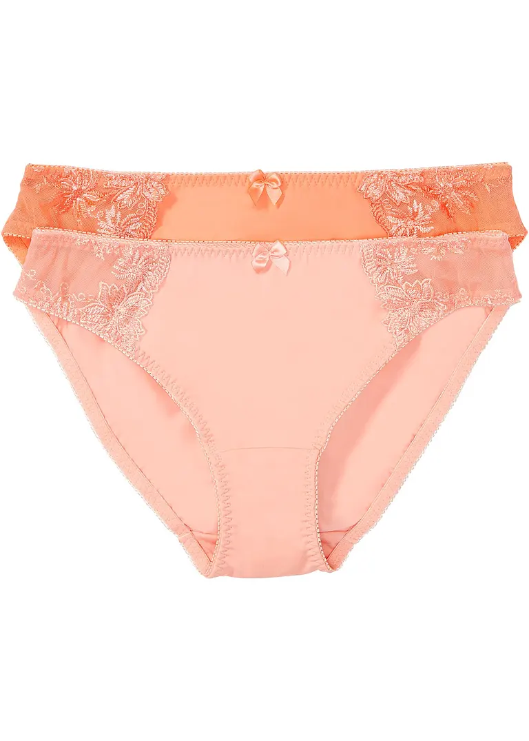 Slip (2er Pack) in orange von vorne - bonprix