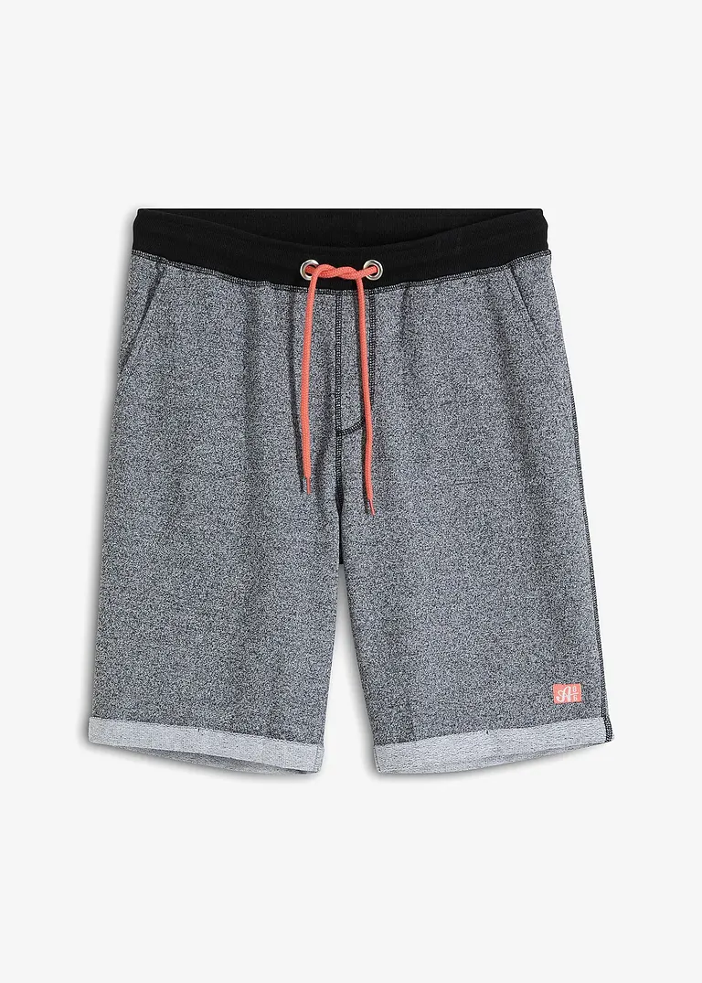 Sweat-Shorts in Denim-Optik in schwarz von vorne - bonprix