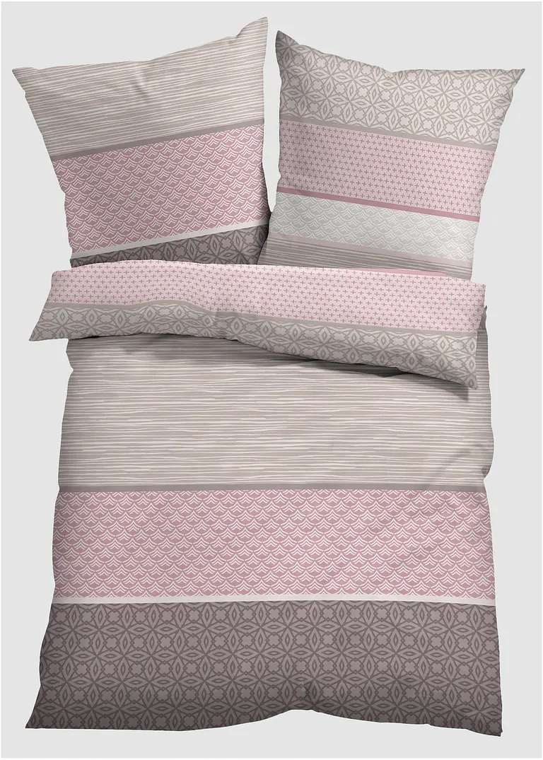 Bettwäsche mit Streifen in rosa - bpc living bonprix collection