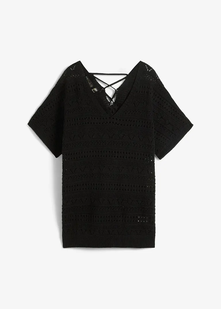 Ajour Pullover in schwarz von vorne - bpc selection