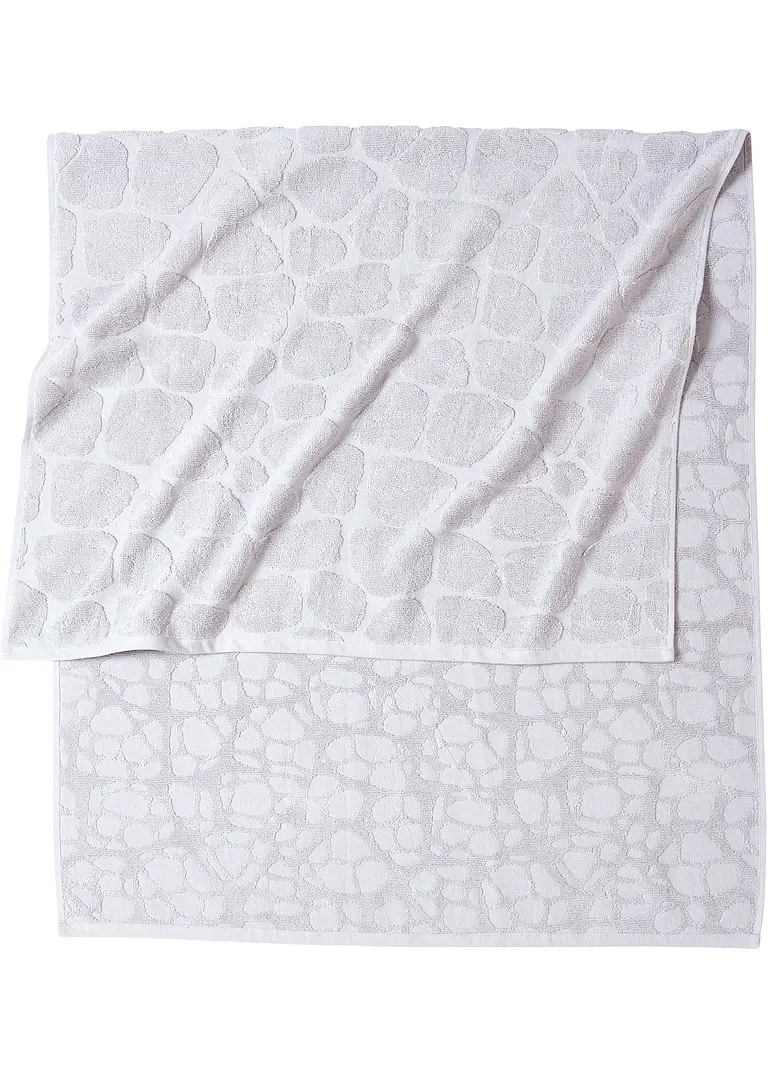 Handtuch mit Jacquard-Musterung in Hoch- Tief Optik in grau - bpc living bonprix collection