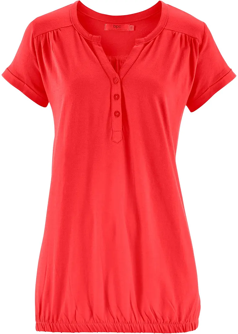 Baumwoll-Shirt, Kurzarm in rot - bonprix