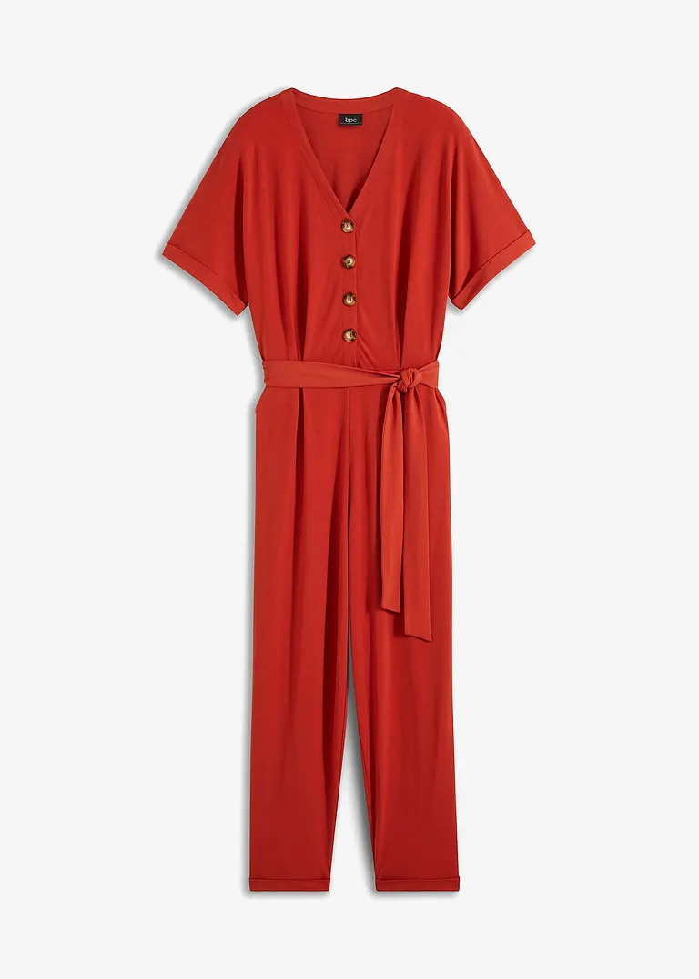 bpc bonprix collection Jumpsuit aus Strukturjersey mit Bindegürtel , knöchelfrei