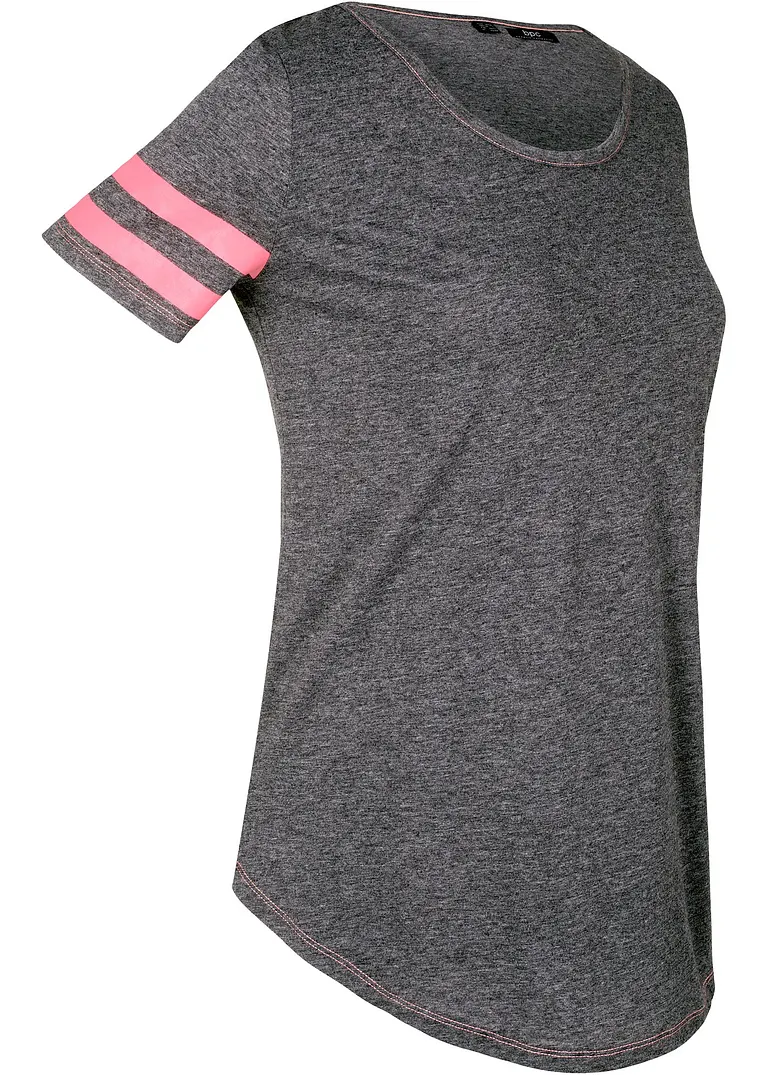 Sport-T-Shirt, kurzarm in schwarz von der Seite - bonprix