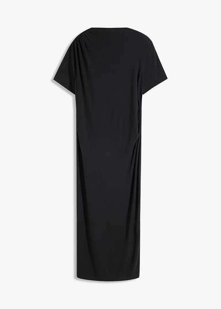 Jerseykleid aus fließender Viskose in schwarz von vorne - bpc selection
