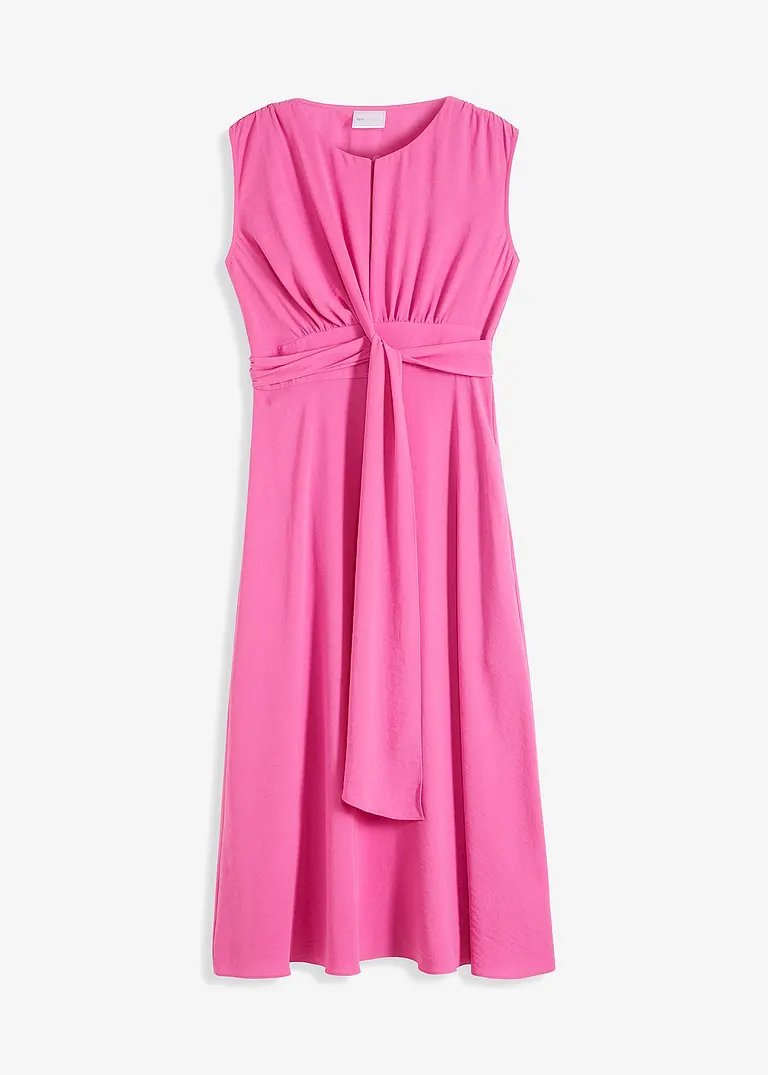 Midi-Kleid mit Drapierung in pink von vorne - bpc selection