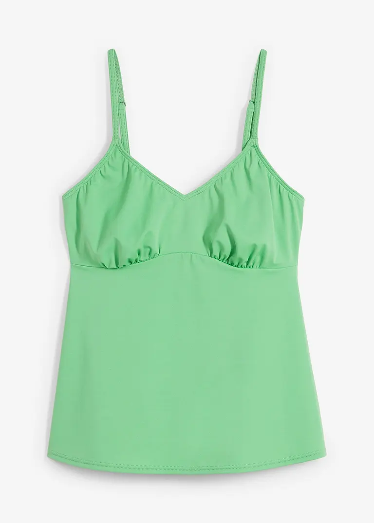 Tankini Oberteil aus recyceltem Polyamid in grün von vorne - bpc bonprix collection