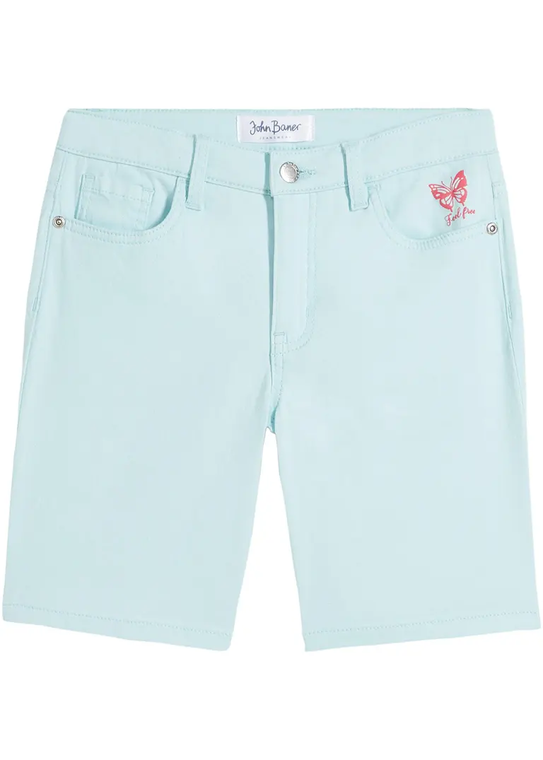 Mädchen Shorts in blau von vorne - bonprix