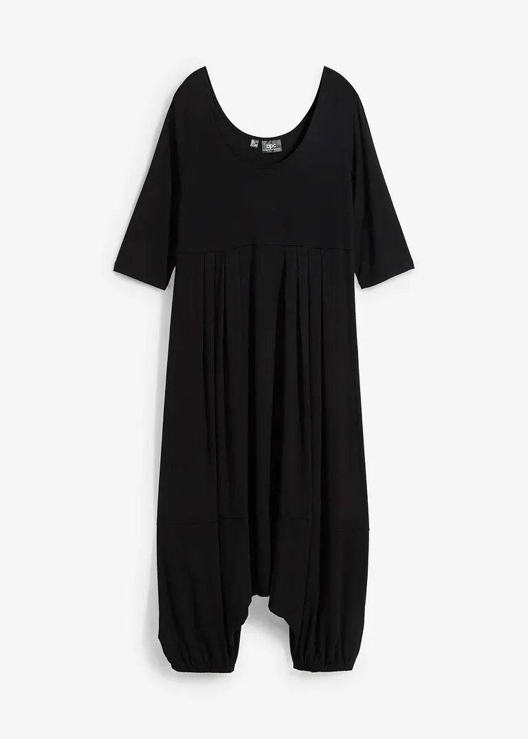 Jumpsuit mit Haremshose aus nachhaltiger Viskose in schwarz von vorne - bonprix