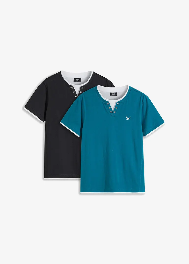 bonprix 2 in 1 Shirt, Kurzarm (2er Pack)