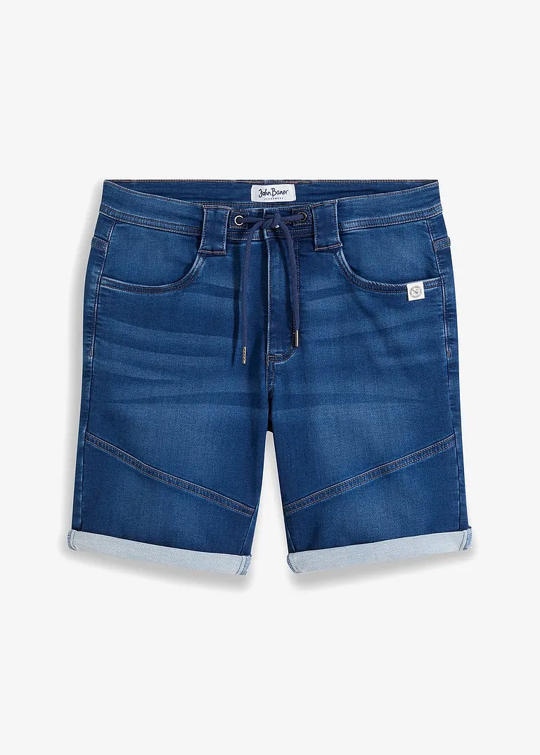 Sweatjeans-Bermuda, Regular Fit in blau von vorne - John Baner JEANSWEAR