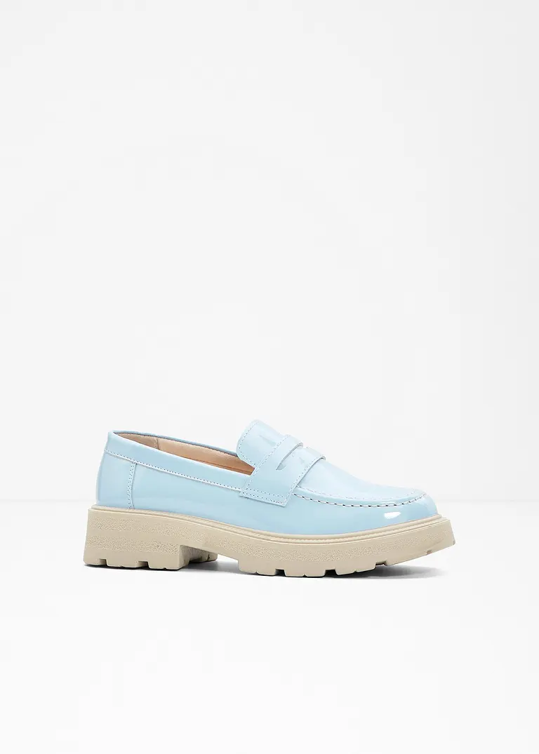 Chunky Loafer in blau von vorne - bonprix