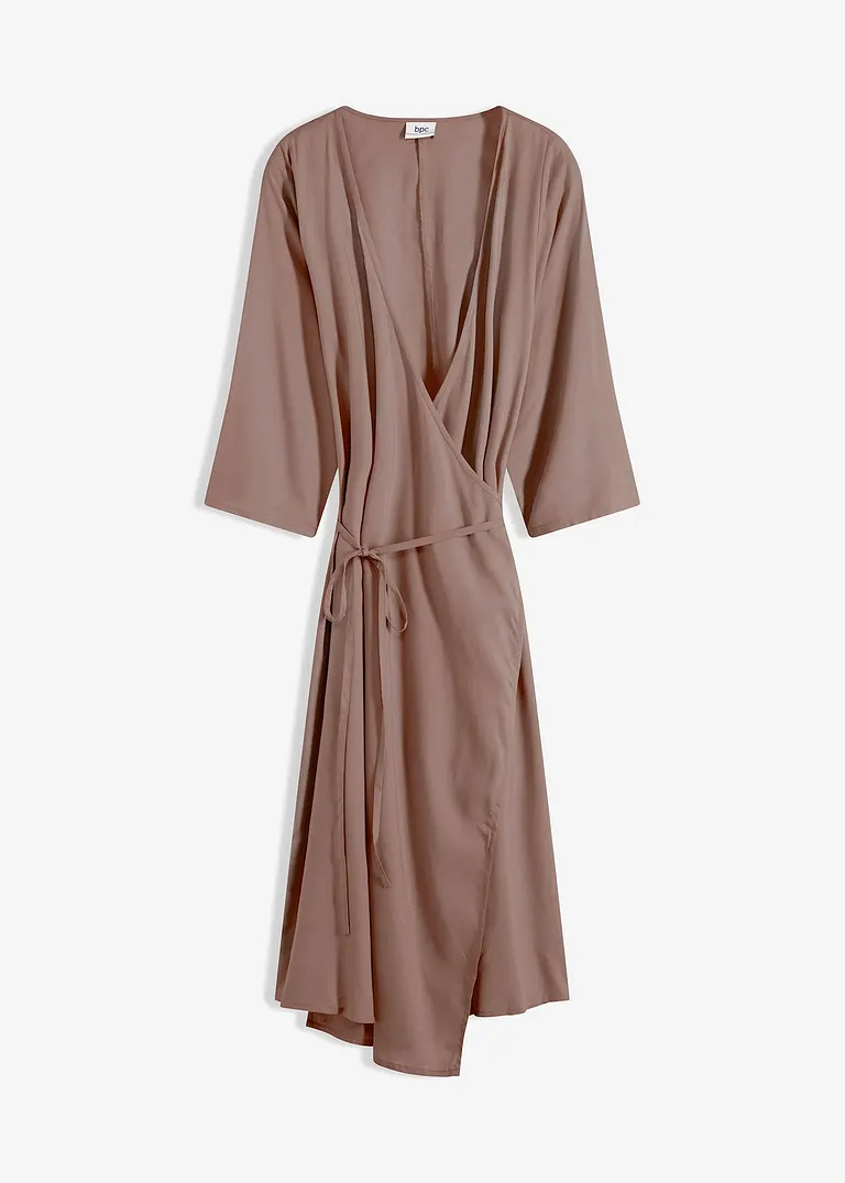 Midi-Kleid aus fließender Viskose in braun von vorne - bpc bonprix collection